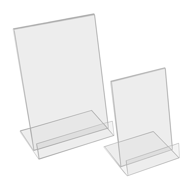 Sign holder A5 high with compartment